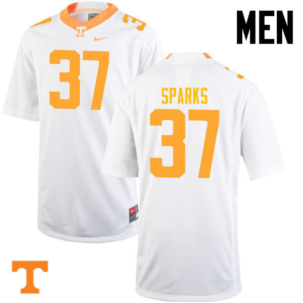 Men #37 Jayson Sparks Tennessee Volunteers College Football Jerseys-White - Click Image to Close
